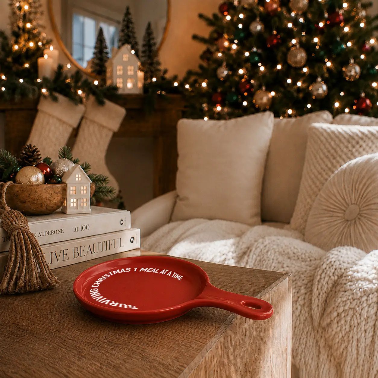 Surviving Christmas Spoon Rest for Holiday Chef