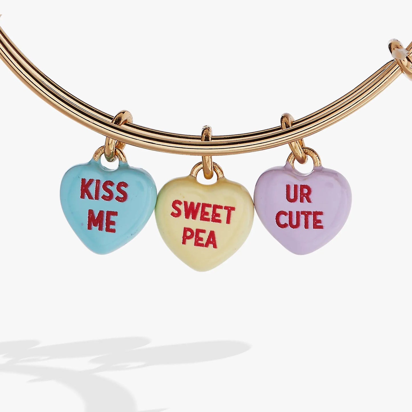 Sweethearts Multi Heart Charm Bangle with Kiss Me
