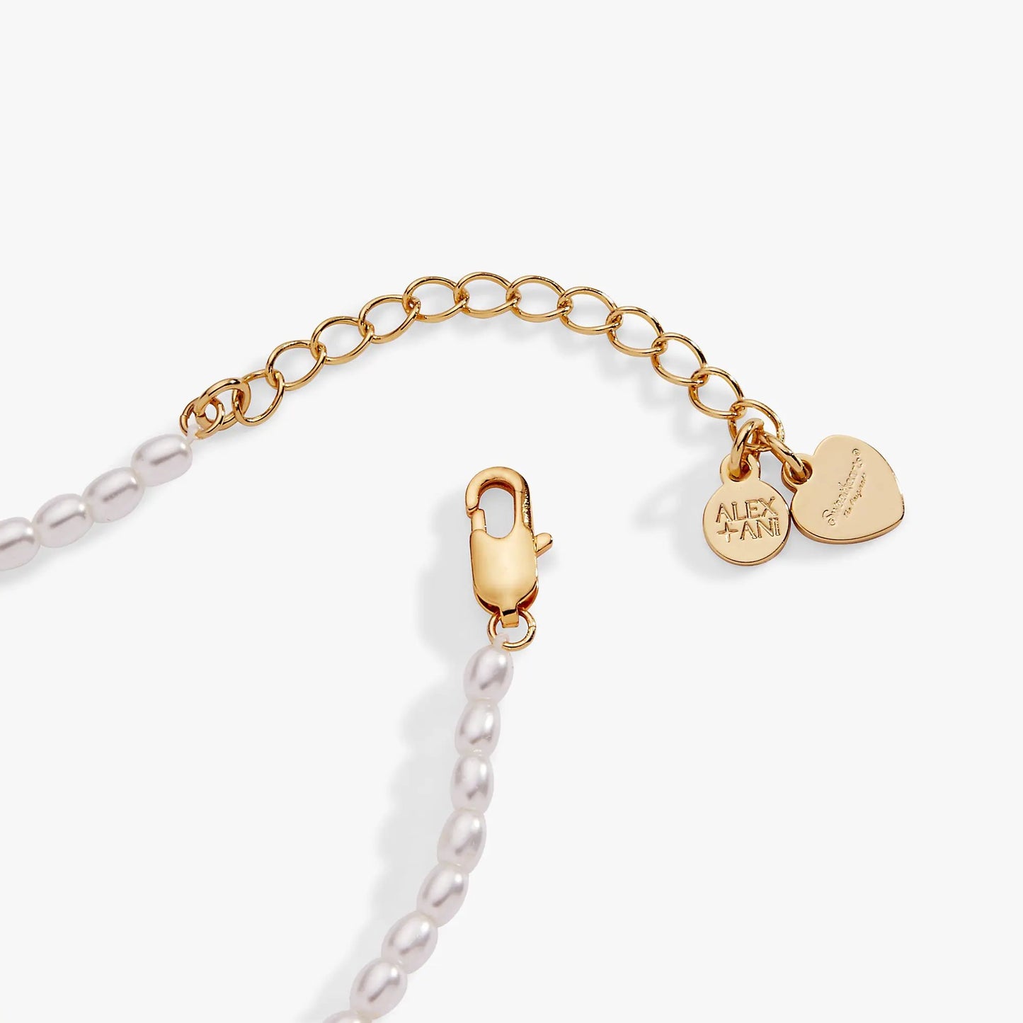 Sweethearts XOXO Heart Charm Beaded Pearl Bracelet by ALEX AND ANI, white freshwater pearls on Tampa Home & Garden Store