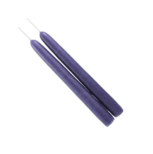 Mole Hollow Lavender 8 Inch taper candles, pair; purple, by The Country Christmas Loft on Tampa Home & Garden Store