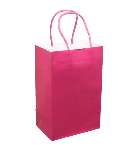 Junior Cub Pastel Kraft Gift Bag Set of 8 pink gift bags with pink handles on Tampa Home & Garden Store