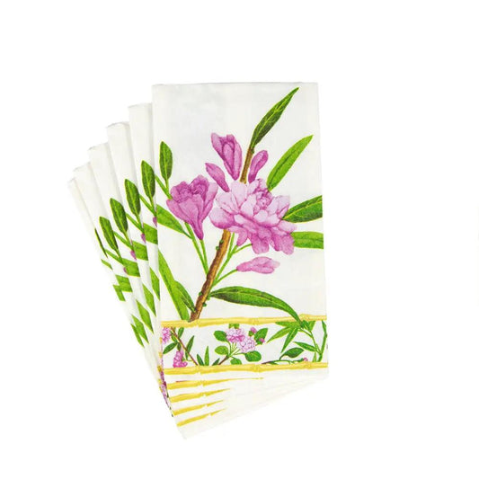 Wellington Ivory Paper Linen Guest Towel set with pink floral design The Country Christmas Loft on Tampa Home & Garden Store