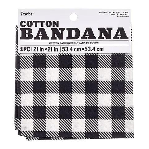 Cotton bandana with black and white buffalo check, 21in x 21in from Country Christmas Loft on Tampa Home & Garden Store