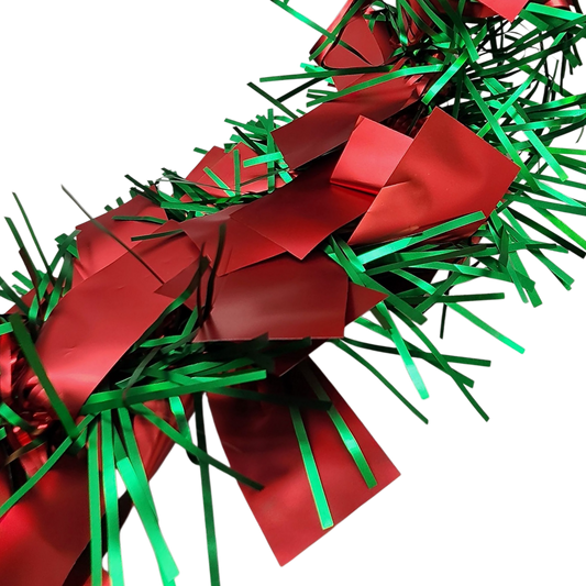 12 foot 4 Ply Luxury Matte Tinsel Garland - Red/Green - Tampa Home & Garden Store