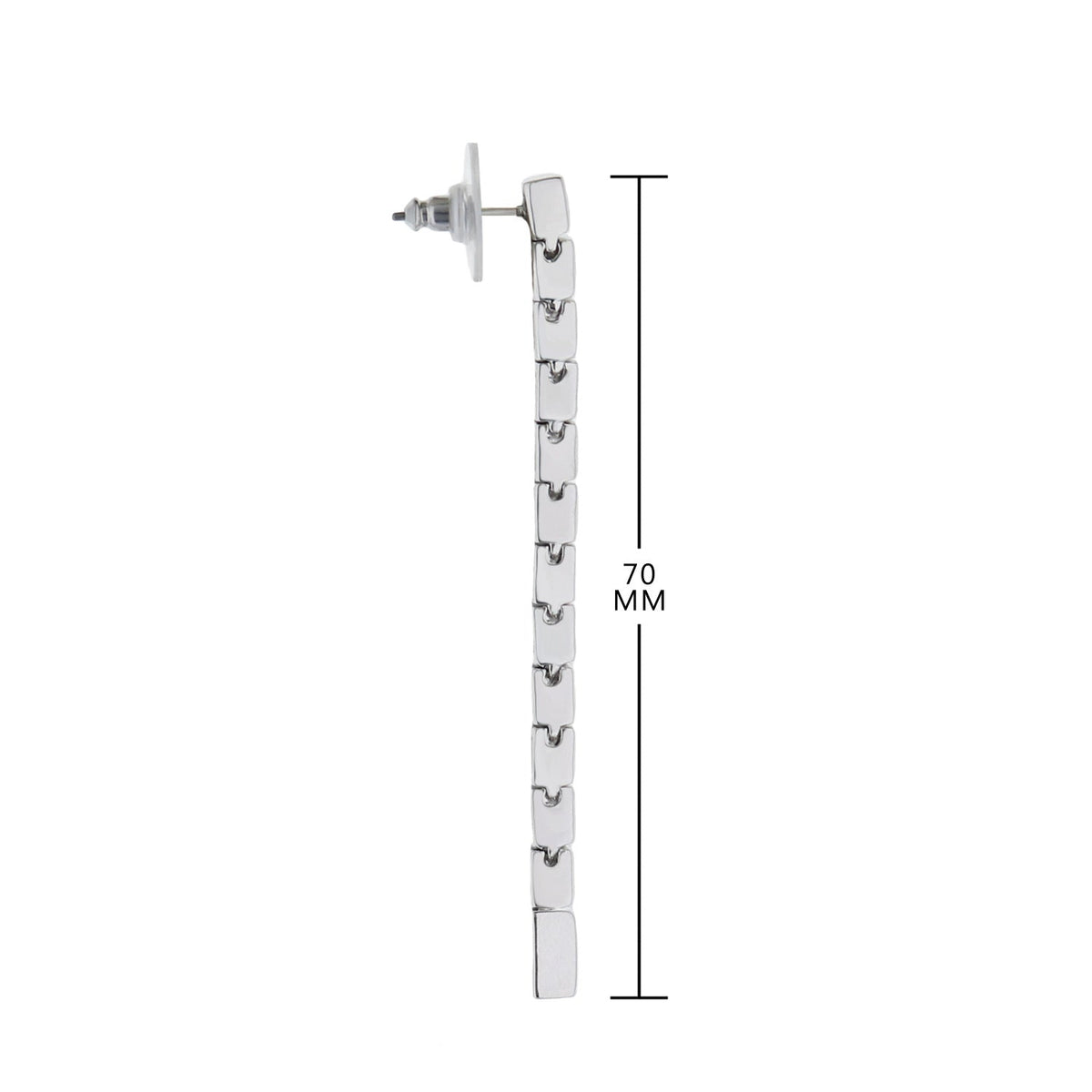 Classic drop earrings by Lauren G Adams in silver-tone square-link chain, 70 mm length on Tampa Home & Garden Store