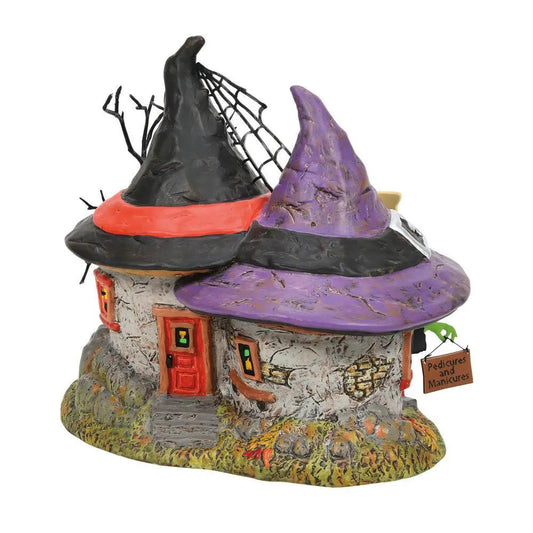 Rachel's Retreat Figurine With LED, purple hat witch village by The Country Christmas Loft on Tampa Home & Garden Store