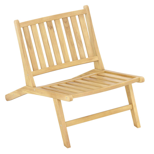 Teak Wood Outdoor Reclining Chair with Comfortable Backrest - Tampa Home & Garden Store