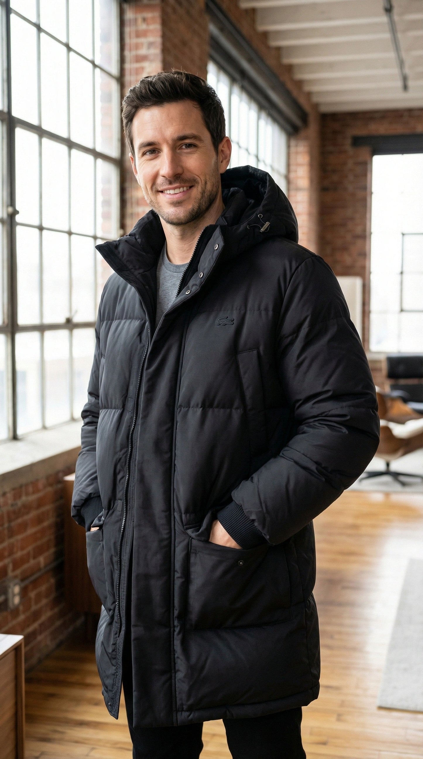 the Long Water Repellent Men Detachable Puffer