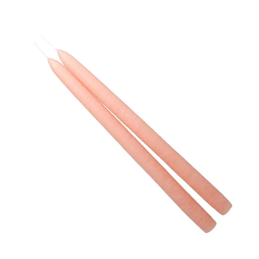 Creamy Peach Mole Hollow Taper Candles Pair, 2-pack by The Country Christmas Loft on Tampa Home & Garden Store
