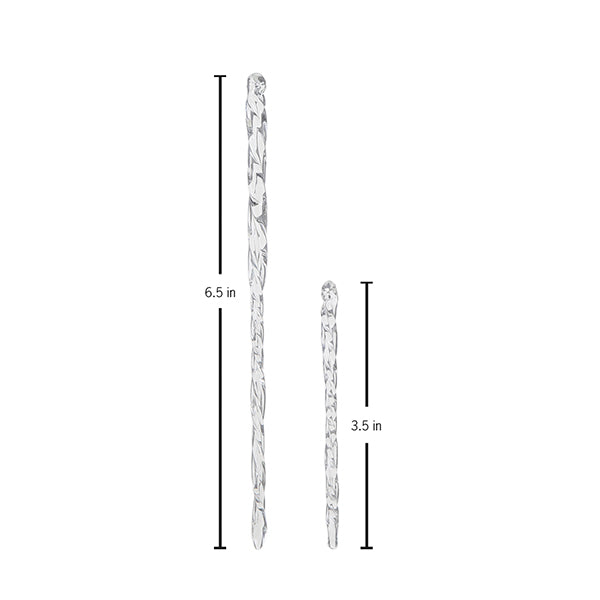 Clear glass icicles ornaments set of 24, faceted crystal, 6.5in and 3.5in sizes on Tampa Home & Garden Store