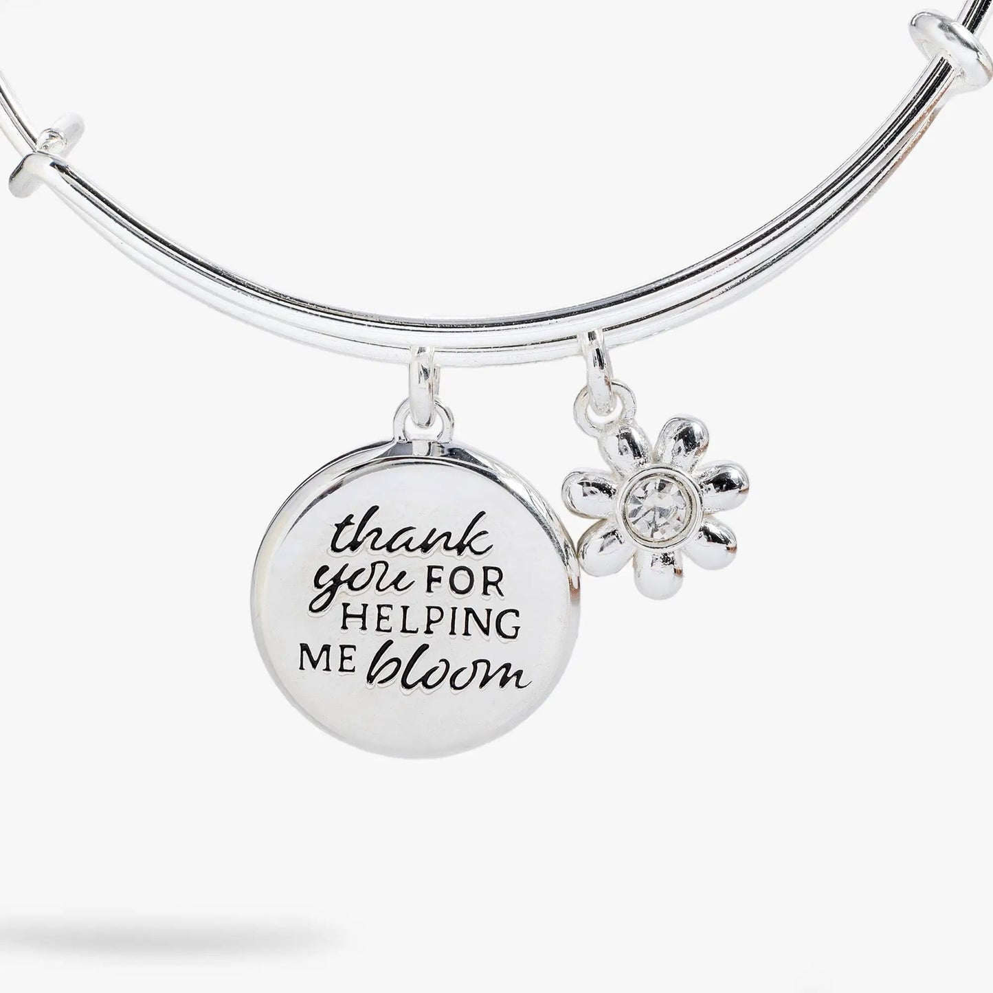 Thank You for Helping Me Bloom Charm Bangle