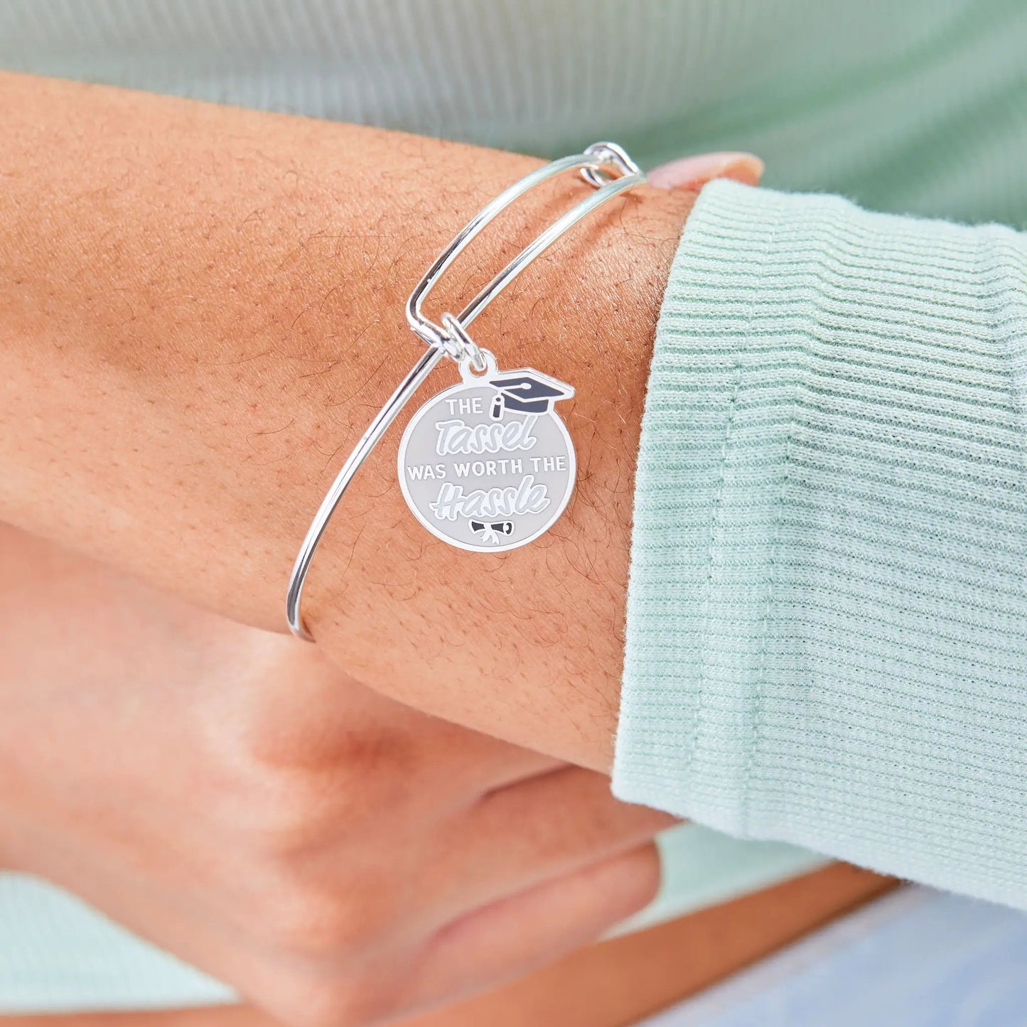 the Tassel Was Worth the Hassle Charm Bangle