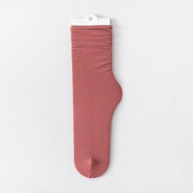 Thin pink ribbed cotton sock for men and women, breathable athletic style on Tampa Home & Garden Store