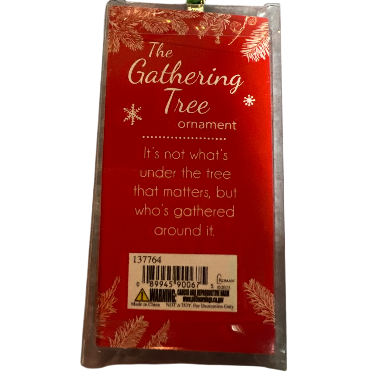 Gathering Tree ornament red with inspirational quote by The Country Christmas Loft on Tampa Home & Garden Store