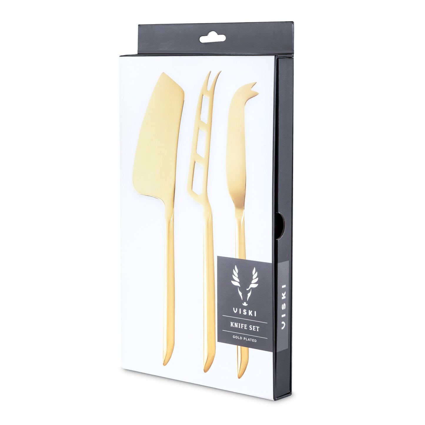 the Gold Mirror Plated Cheese Knives Set