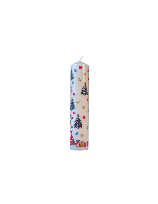 Christmas Trees Advent Pillar Candle white wax by The Country Christmas Loft on Tampa Home & Garden Store