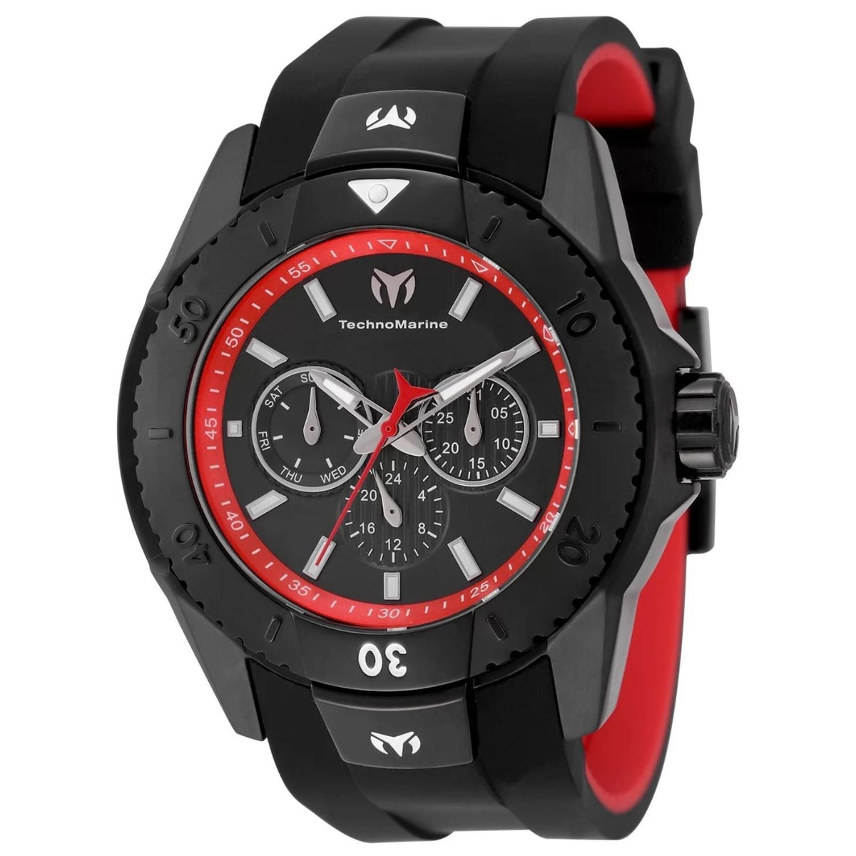 TechnoMarine UF6 watch for men, black case with red bezel and silicone strap on Tampa Home & Garden Store