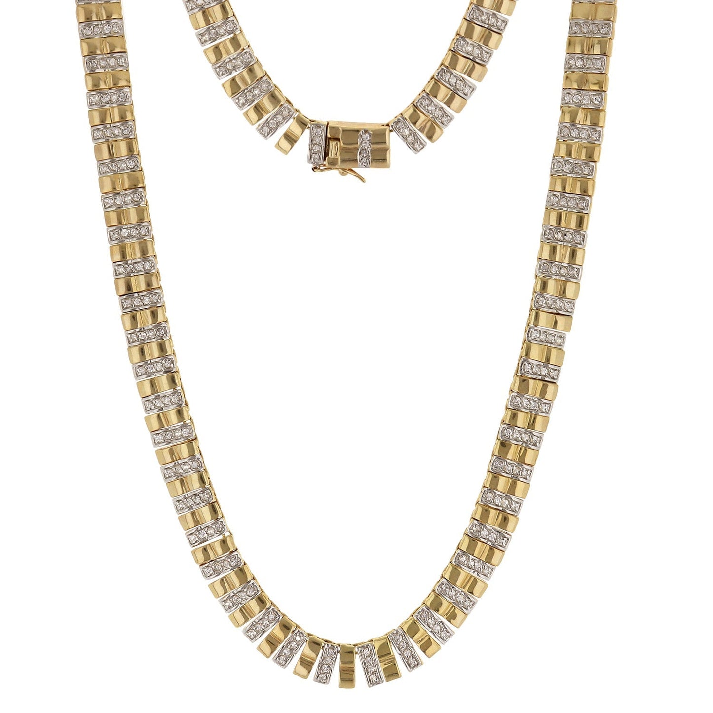 Lauren G Adams Necklace, gold-tone short necklace with diamond pave links on Tampa Home & Garden Store