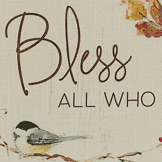 Park Designs Fall Blessings Dish Towel, cream kitchen linen with bird motif on Tampa Home & Garden Store