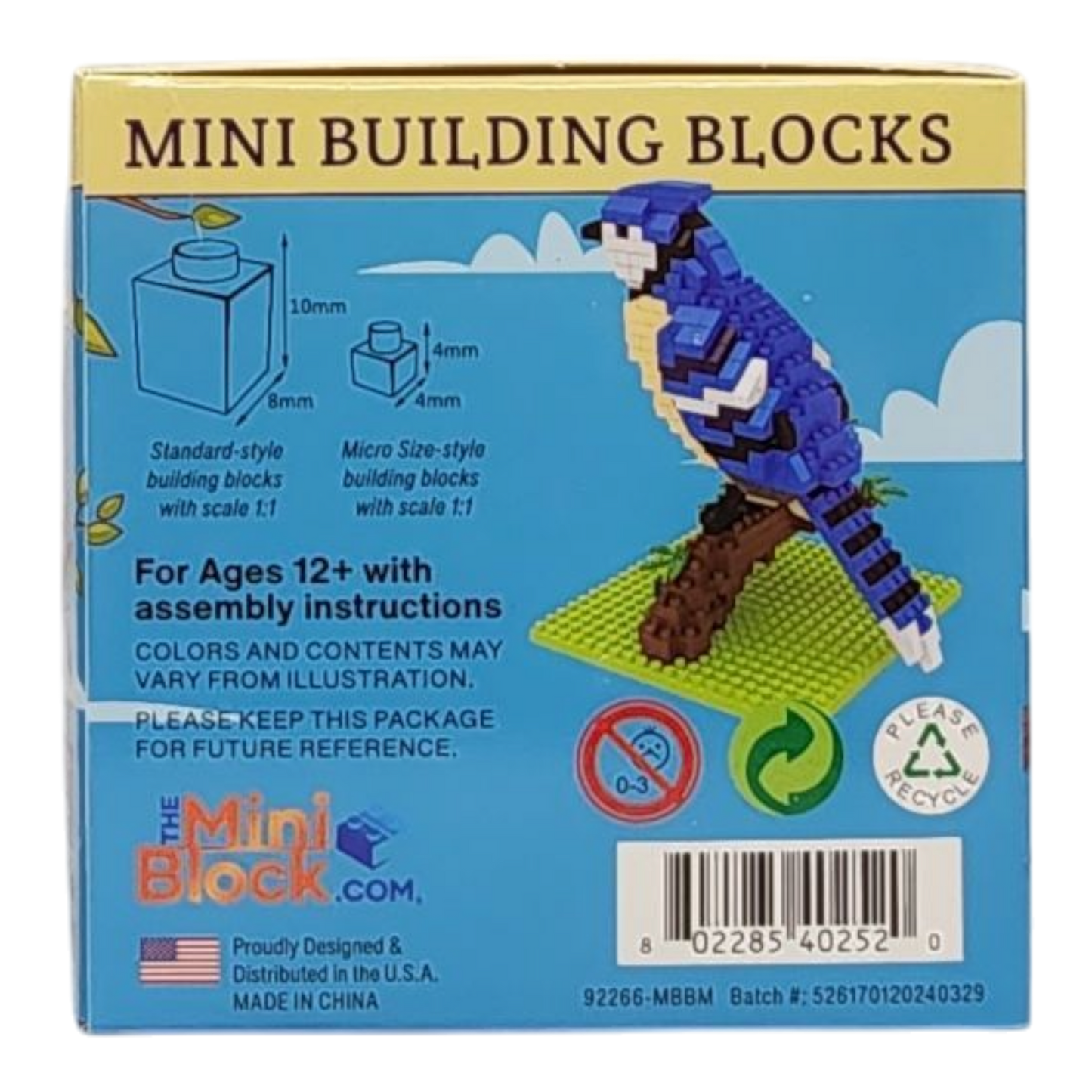 Mini Building Blocks Blue Jay kit blue brick construction set for ages 12+ on Tampa Home & Garden Store