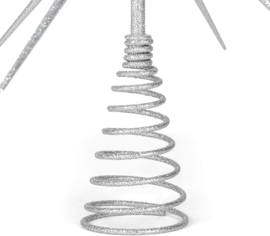 Silver Burst Tree Topper with Spike on Spring - 15 inch - Tampa Home & Garden Store