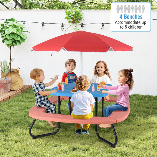 Toddler Outdoor Activity Table with Adjustable and Collapsible Umbrella - Tampa Home & Garden Store