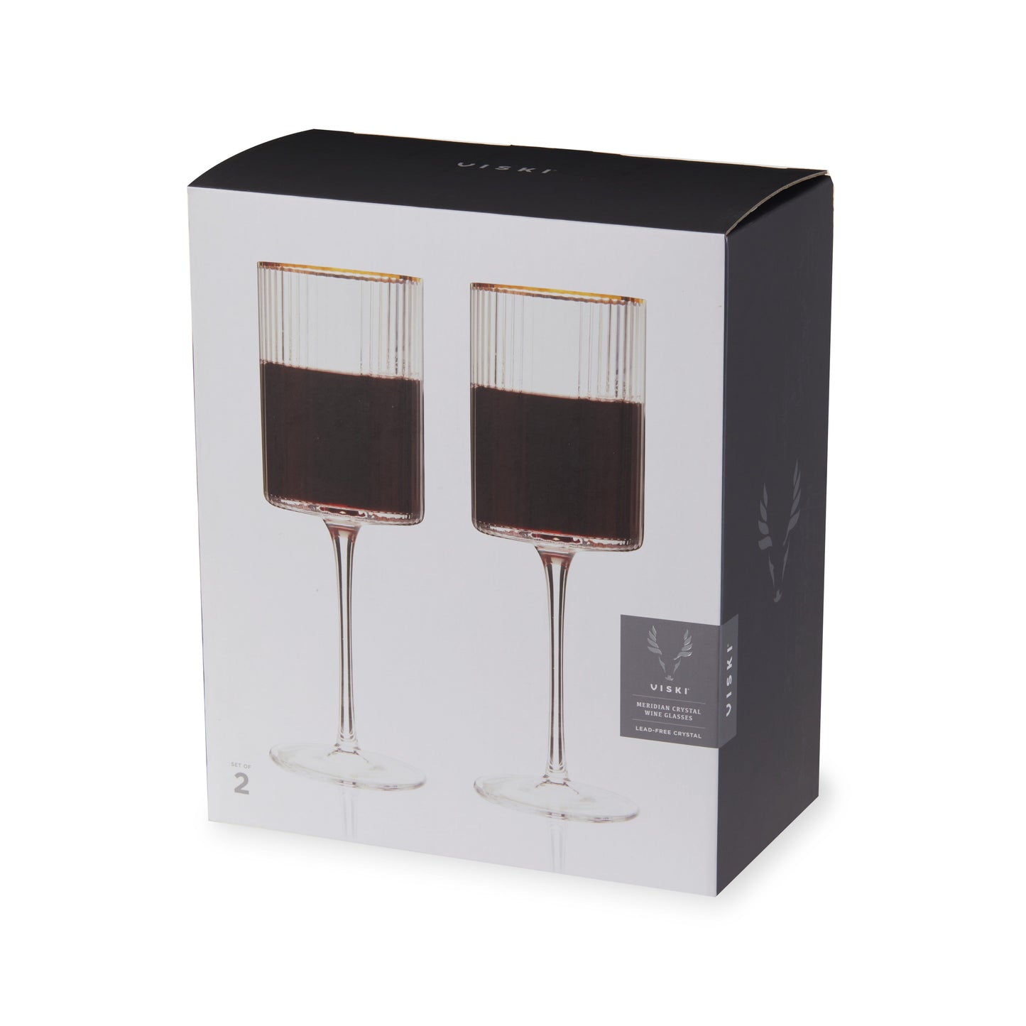 Meridian Crystal Wine Glasses and Gold Rim Set