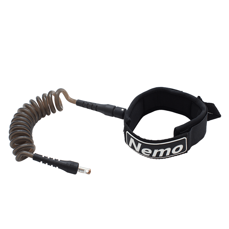 Tool Leash with brown coiled tether and Nemo-branded black wrist strap on Tampa Home & Garden Store