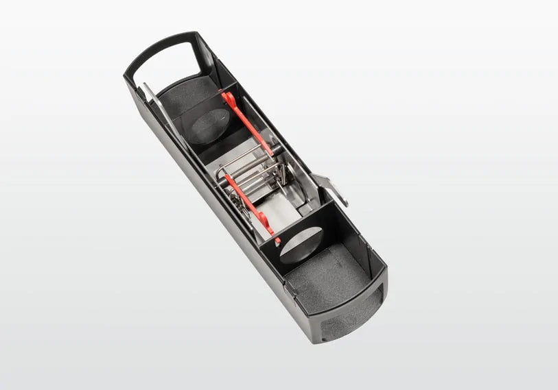 TopSnap Mouse Trap black plastic body with red trigger lever Rivendell Distribution on Tampa Home & Garden Store
