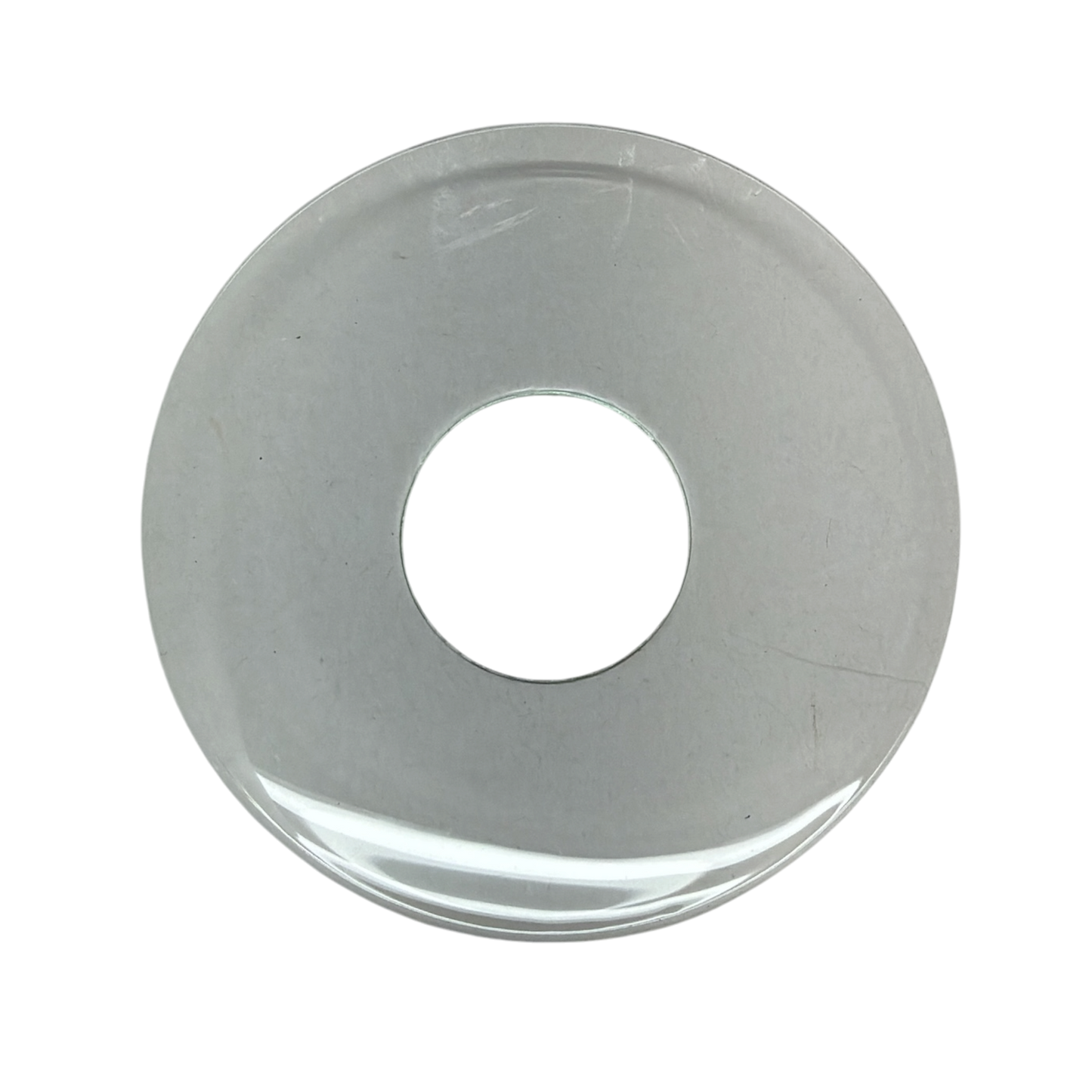 Clear glass taper candle bobeche, round disc with central hollow for candle stem on Tampa Home & Garden Store