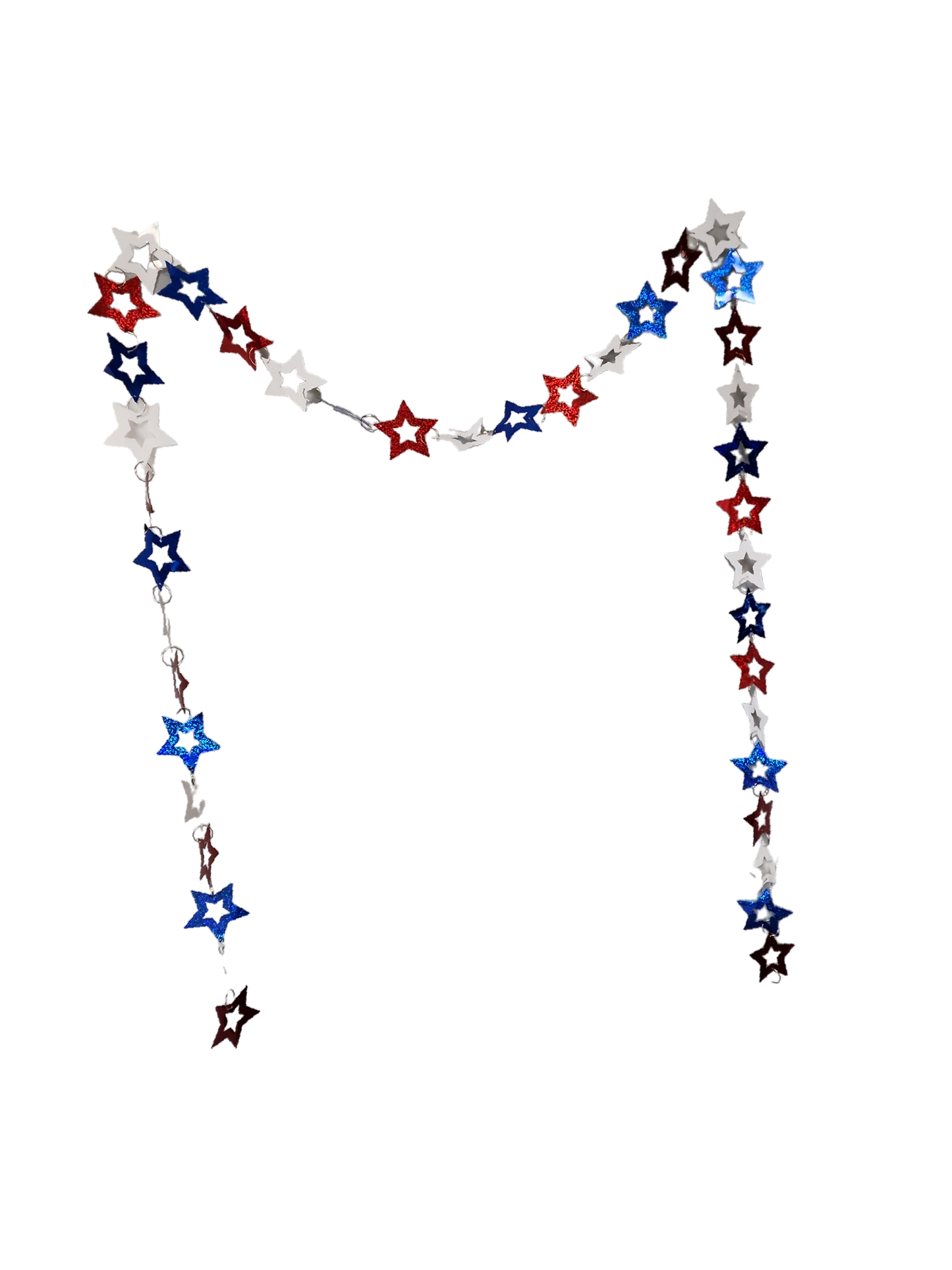 Guirnalda de estrellas holográficas patrióticas - 9 pies