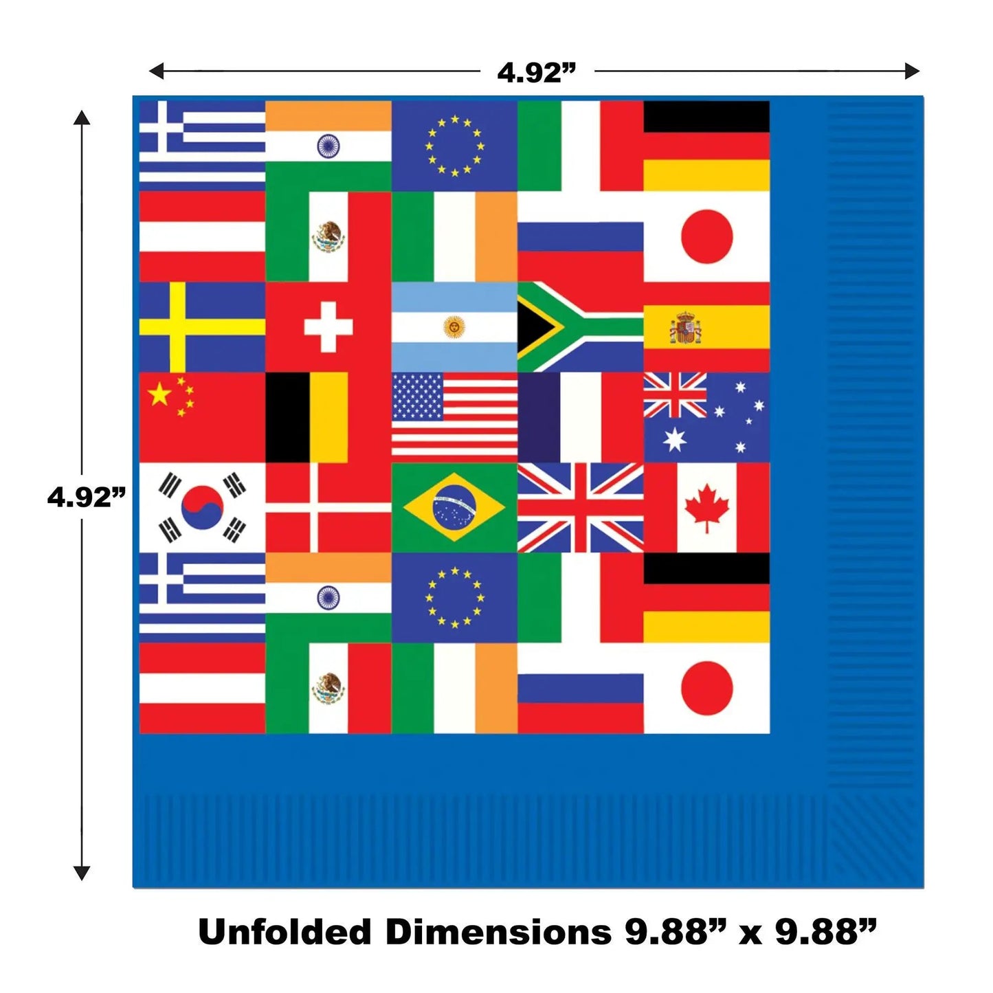 International Flag Cocktail Napkins by The Country Christmas Loft featuring a flag collage on Tampa Home & Garden Store