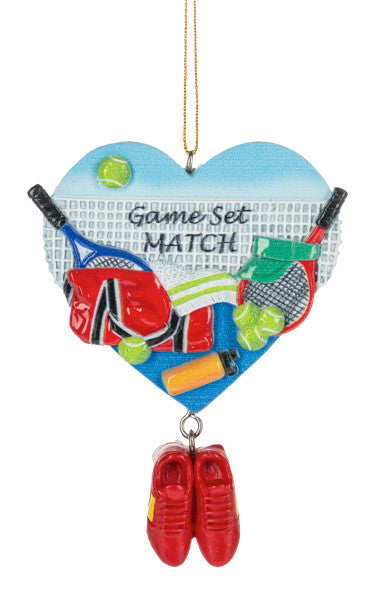 Juego de tenis, set y partido - Adorno de corazón