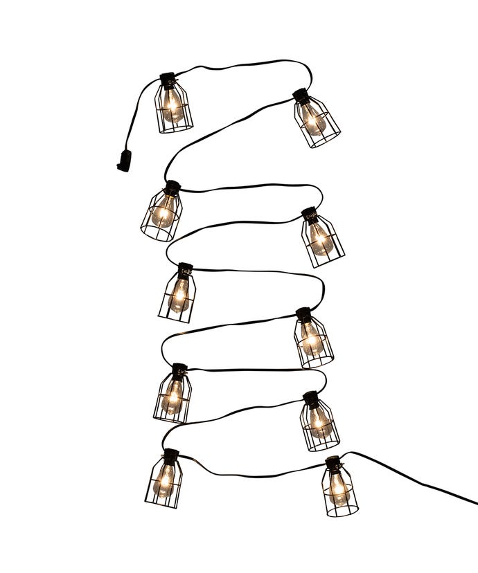 Ensemble de 10 lampes à cage en fer C7 de style Edison homologué UL