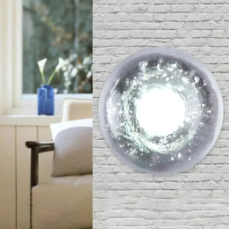 Traditional Crystal Bubble Sconce LED Wall Lamp with clear glass bubble shade and single bulb on Tampa Home & Garden Store
