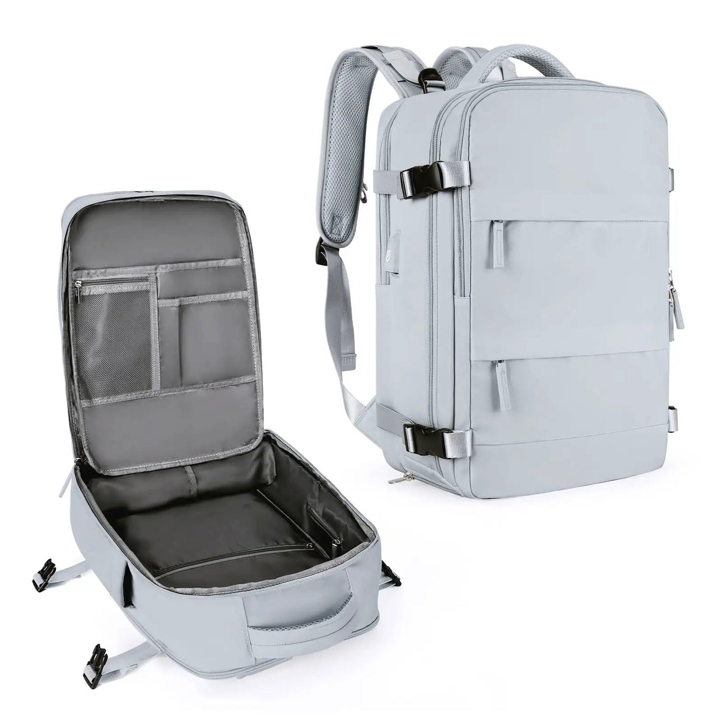 Travel backpack large-capacity daypack in light gray; 2-piece organizer included on Tampa Home & Garden Store