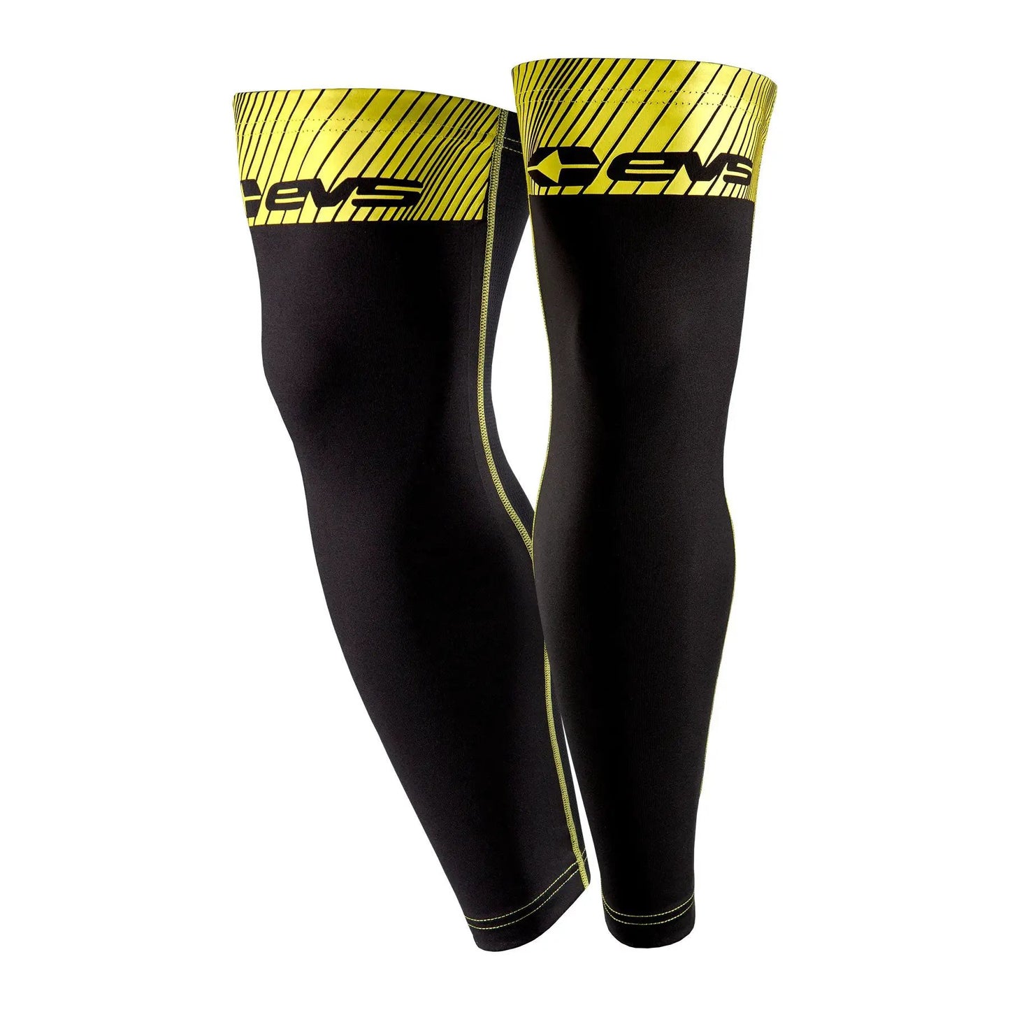 EVS Knee Undersleeve TUG motocross undergear, black with yellow striped top band, pair on Tampa Home & Garden Store