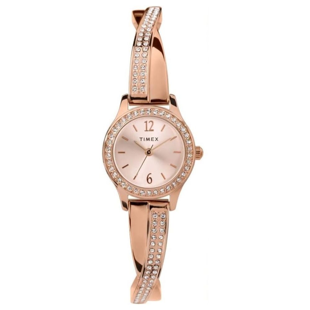 Timex women's trend rose gold watch with crystal-studded bracelet on Tampa Home & Garden Store
