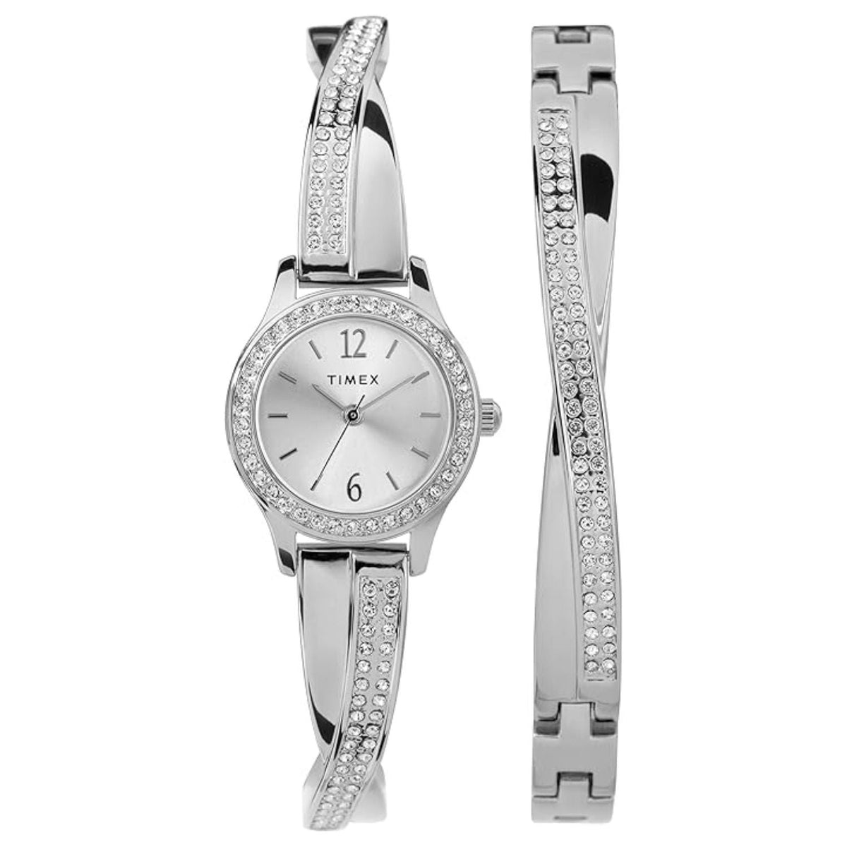 Timex ladies classic watch with crystal-studded silver bracelet on Tampa Home & Garden Store