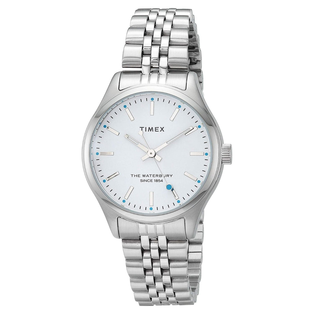 Timex ladies classic watch with silver stainless steel bracelet and white dial on Tampa Home & Garden Store