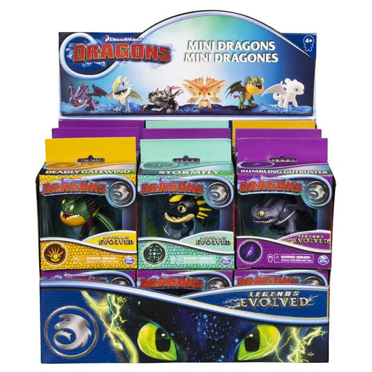 DreamWorks Mini Dragons collectible figures display box with colorful dragon capsules on Tampa Home & Garden Store