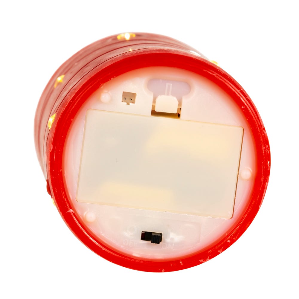 Bougie rouge à flamme vacillante avec guirlande lumineuse - 12,5 cm