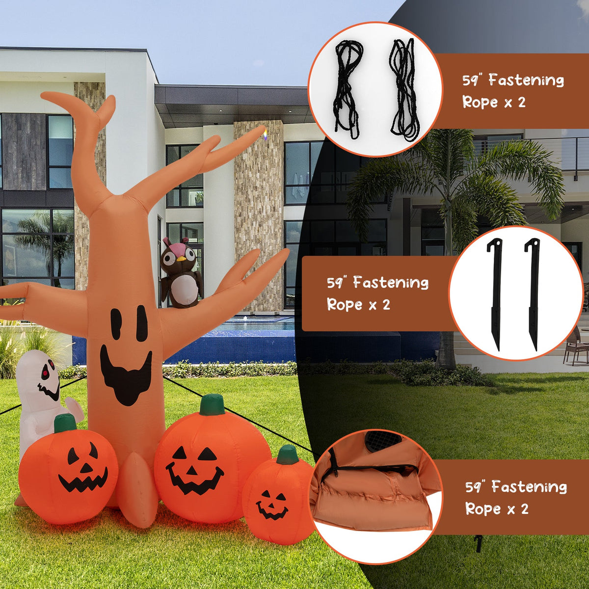 8 ft Halloween inflatable dead tree with LED lights, DirectDeals outdoor decor among pumpkins on Tampa Home & Garden Store