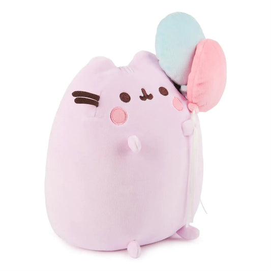 Pusheen 15th Anniversary Squisheen plush toy, pastel pink with blue and pink ears on Tampa Home & Garden Store
