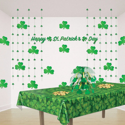 Printed Shamrock Cutouts 5 Inch, 10 Pack in bright green for St Patrick's Day decor on Tampa Home & Garden Store