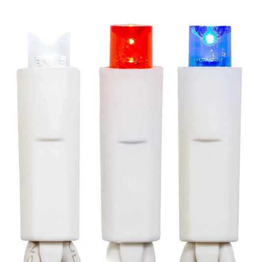 50-Light 5mm Red, White, Blue Frost LED White Wire Light Set - Tampa Home & Garden Store