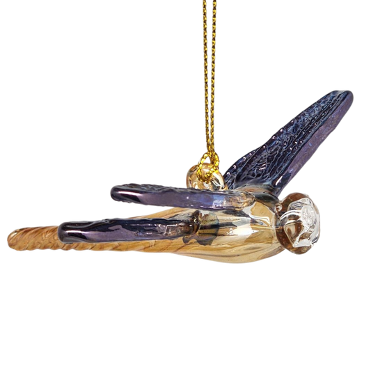 Egyptian Glass Dragonfly Ornament with blue wings by The Country Christmas Loft on Tampa Home & Garden Store