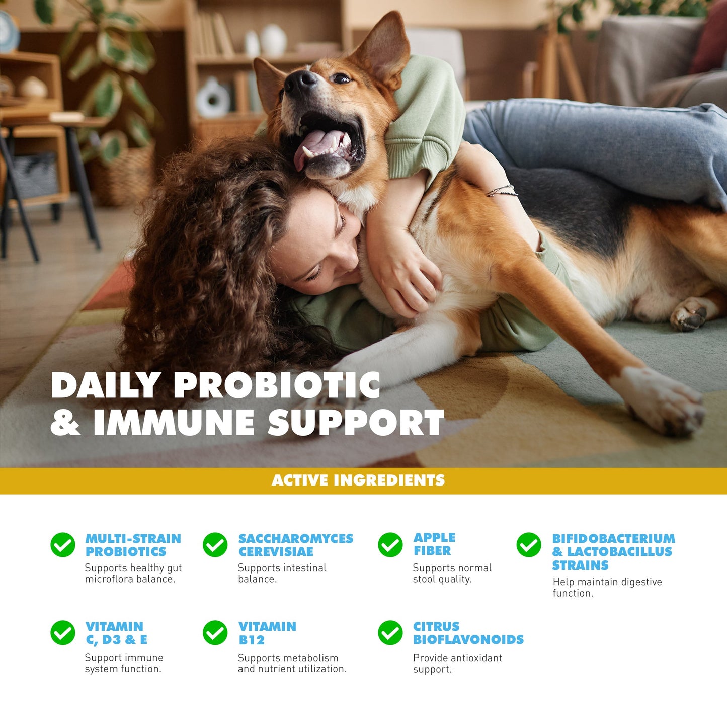 Probióticos UBAVET y apoyo para la salud intestinal e inmunitaria de perros y gatos – Polvo de 150 g