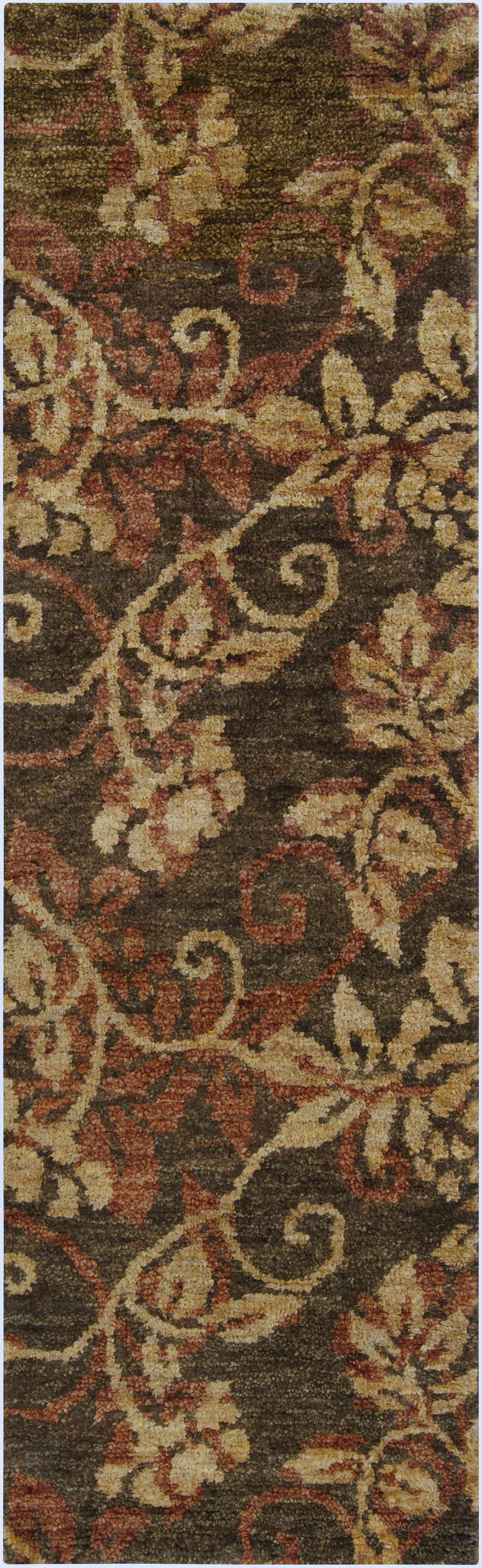 Uhland Jute Carpet rug by Boutique Rugs in brown, beige, rust with ornate scroll pattern on Tampa Home & Garden Store