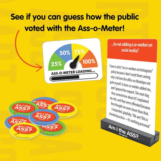 Am I the Ass? game with round discs and Ass-o-meter gauge by The Country Christmas Loft on Tampa Home & Garden Store